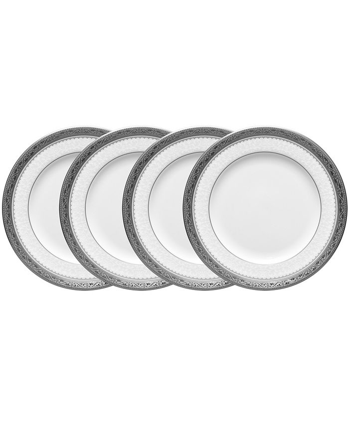Noritake Odessa Platinum Set Of 4 Bread Butter And Appetizer Plates, Service For 4 3 Noritake Odessa Platinum Set Of 4 Bread Butter And Appetizer Plates, Service For 4
