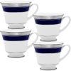 Noritake Crestwood Cobalt Platinum Set Of 4 Cups, Service For 4 -VilleroyBoch shop 22712492 fpx