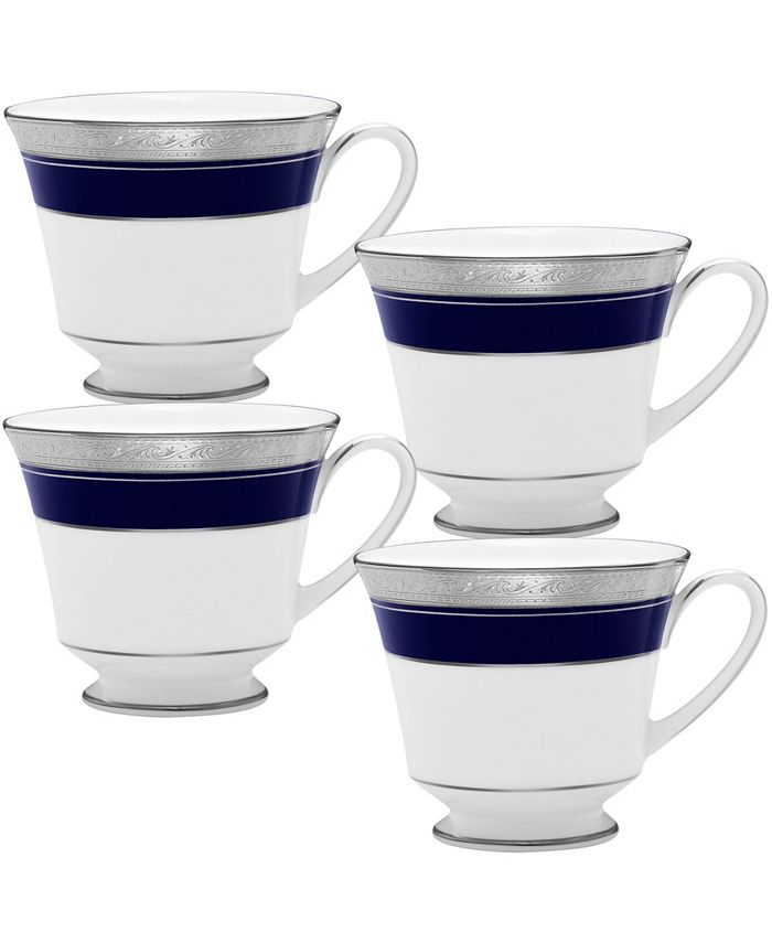 Crestwood Cobalt Platinum Set Of 4 Cups, Service For 4 Noritake Crestwood Cobalt Platinum Set Of 4 Cups, Service For 4 -VilleroyBoch shop