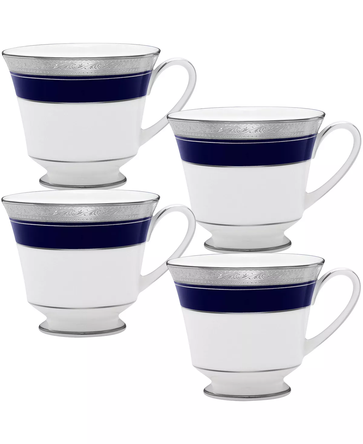 Crestwood Cobalt Platinum Set Of 4 Cups, Service For 4 Noritake Crestwood Cobalt Platinum Set Of 4 Cups, Service For 4 -VilleroyBoch shop