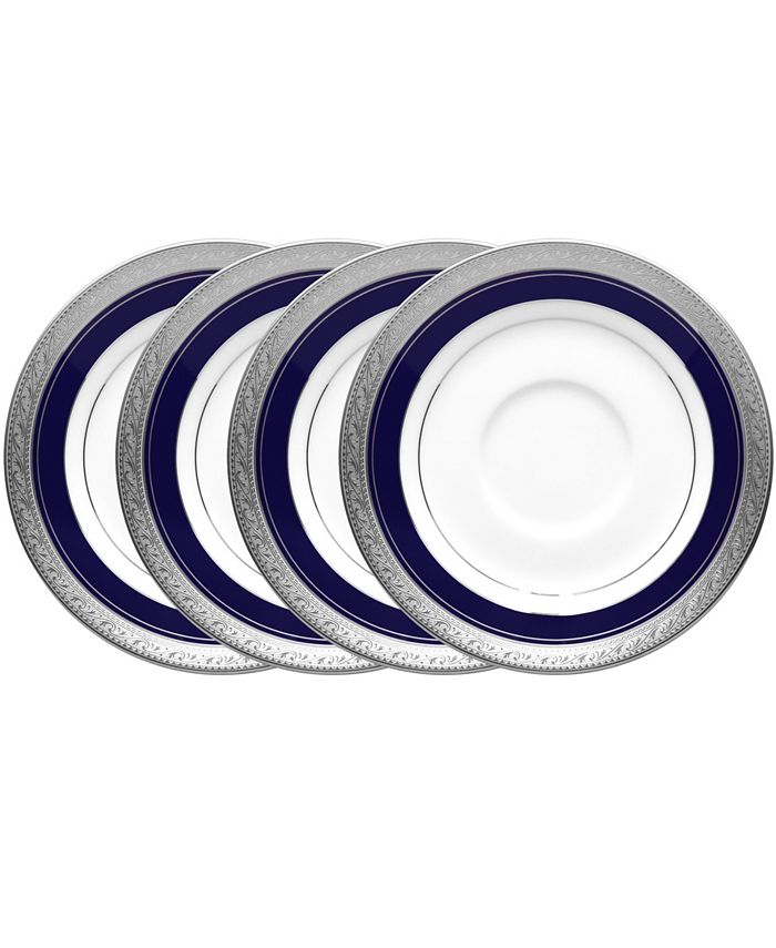 Crestwood Cobalt Platinum Set Of 4 Saucers, Service For 4 Noritake Crestwood Cobalt Platinum Set Of 4 Saucers, Service For 4 -VilleroyBoch shop