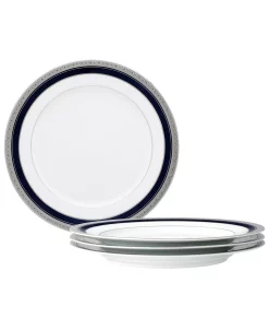 Noritake Crestwood Cobalt Platinum Set Of 4 Dinner Plates, Service For 4