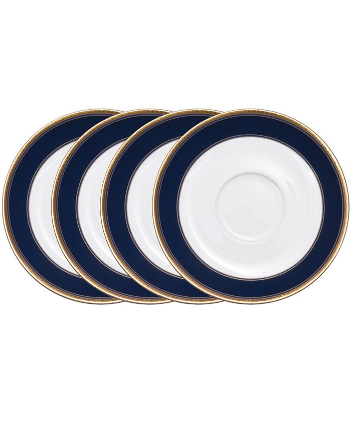 Noritake Blueshire Set Of 4 Saucers, Service For 4 3 Noritake Blueshire Set Of 4 Saucers, Service For 4