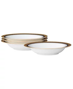 Noritake Odessa Cobalt Gold Set Of 4 Fruit Bowls, Service For 4