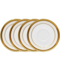 Noritake Odessa Gold Set Of 4 Saucers, Service For 4