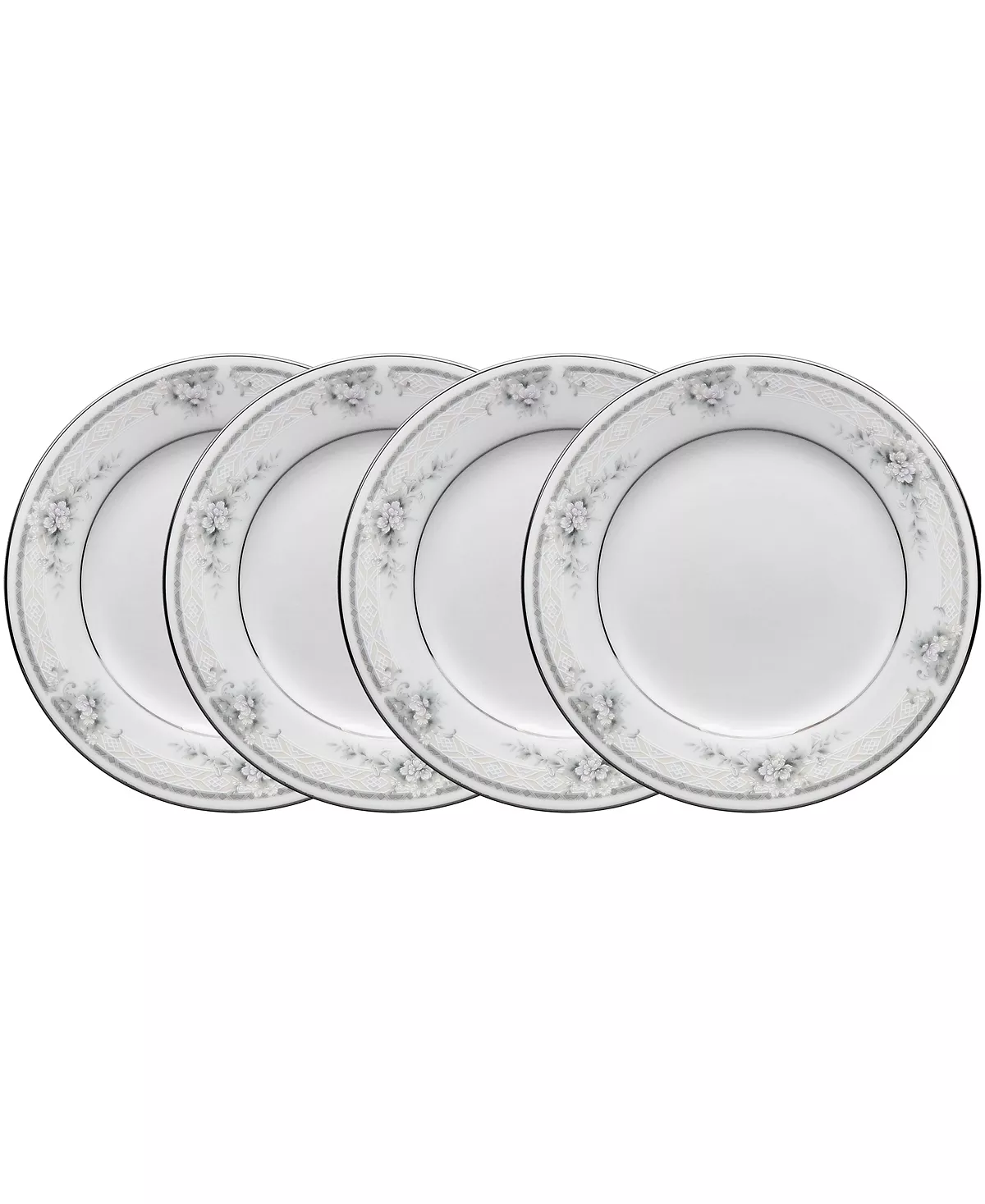 Noritake Sweet Leilani Set Of 4 Bread Butter And Appetizer Plates, Service For 4