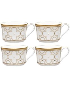Noritake Trefolio Gold Set Of 4 Cups, Service For 4