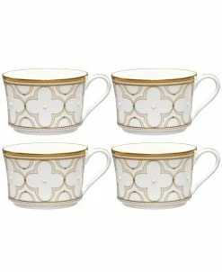 Noritake Trefolio Gold Set Of 4 Cups, Service For 4