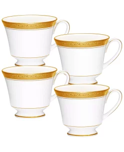 Noritake Crestwood Gold Set Of 4 Cups, Service For 4