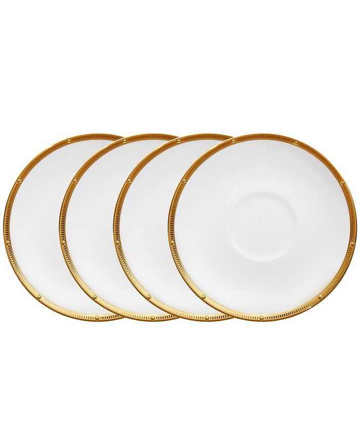 Noritake Rochelle Gold Set Of 4 Saucers, Service For 4 3 Noritake Rochelle Gold Set Of 4 Saucers, Service For 4