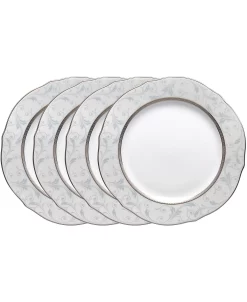 Noritake Regina Platinum Set Of 4 Scalloped Accent Plates, Service For 4