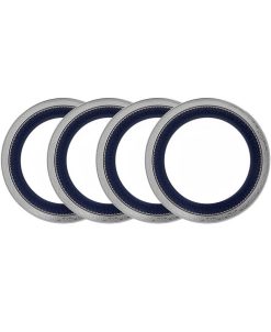 Noritake Odessa Cobalt Platinum Set Of 4 Bread Butter And Appetizer Plates, Service For 4