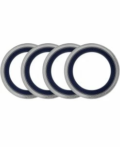 Noritake Odessa Cobalt Platinum Set Of 4 Bread Butter And Appetizer Plates, Service For 4