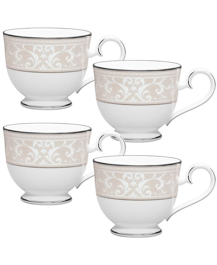 Noritake Montvale Platinum Set Of 4 Cups, Service For 4 3 Noritake Montvale Platinum Set Of 4 Cups, Service For 4