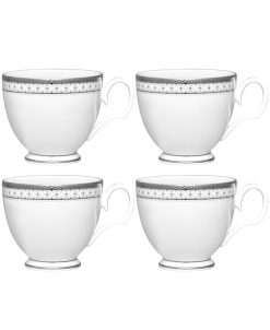 Noritake Rochester Platinum Set Of 4 Cups, Service For 4
