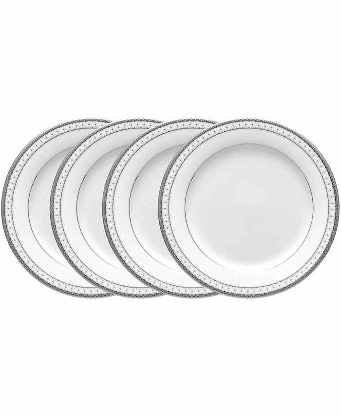 Noritake Rochester Platinum Set Of 4 Bread Butter And Appetizer Plates, Service For 4