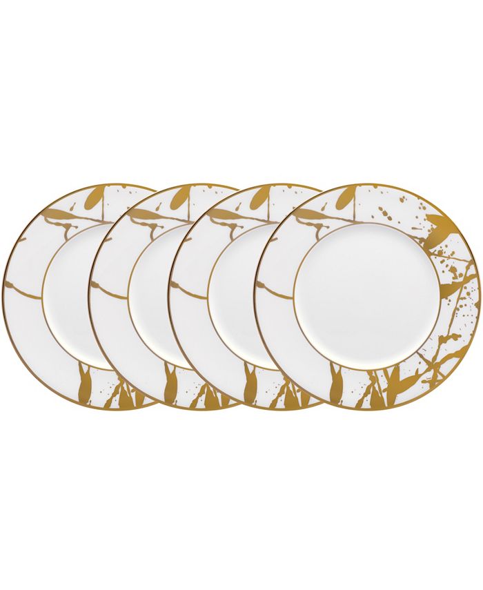 Noritake Raptures Gold Set Of 4 Bread Butter And Appetizer Plates, Service For 4 3 Noritake Raptures Gold Set Of 4 Bread Butter And Appetizer Plates, Service For 4