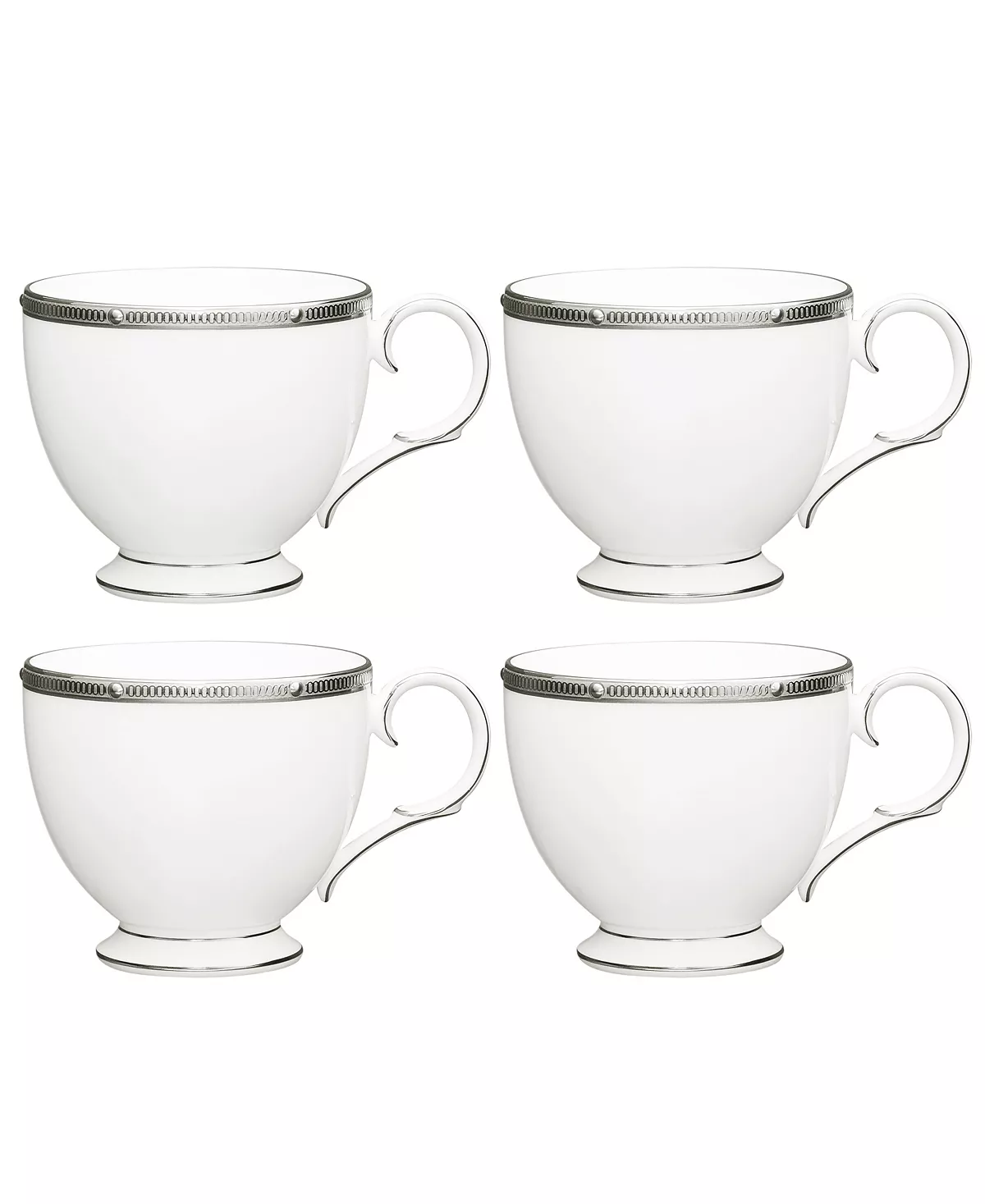 Noritake Rochelle Platinum Set Of 4 Cups, Service For 4