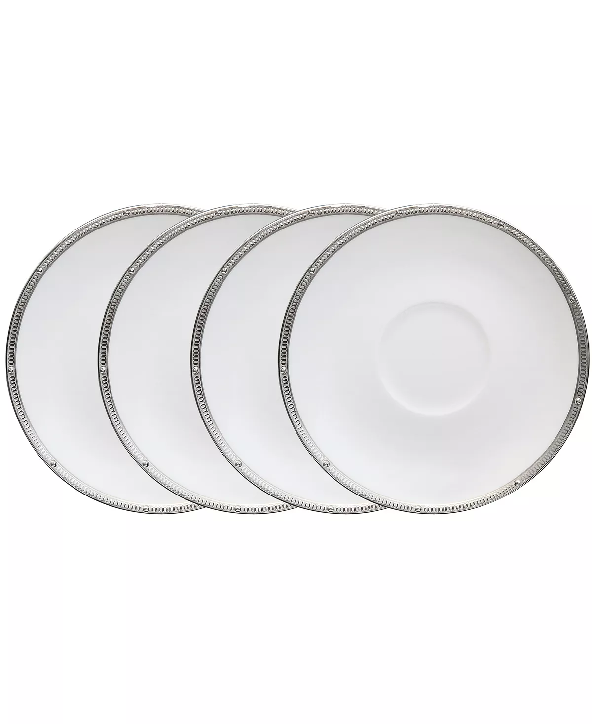 Noritake Rochelle Platinum Set Of 4 Saucers, Service For 4