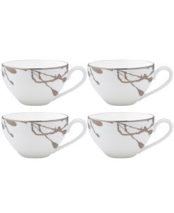 Noritake Raptures Platinum Set Of 4 Cups, Service For 4