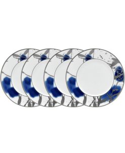Noritake Jubilant Days Platinum Set Of 4 Bread Butter And Appetizer Plate, Service For 4