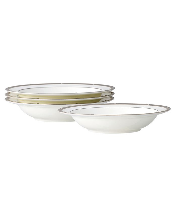 Noritake Rochelle Platinum Set Of 4 Fruit Bowls, Service For 4 3 Noritake Rochelle Platinum Set Of 4 Fruit Bowls, Service For 4
