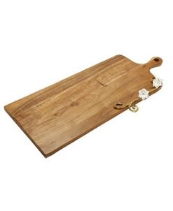 Classic Touch Wood Charcuterie Board Flower Design With Handle, 24 X 9 -VilleroyBoch shop 22826119 fpx