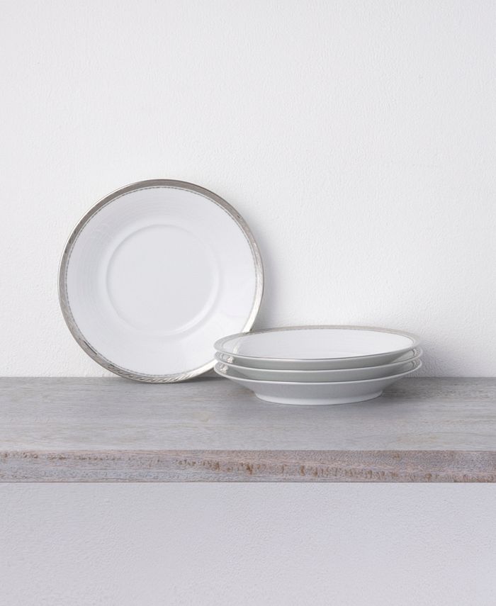 Whiteridge Platinum Set Of 4 Saucers, 6 Noritake Whiteridge Platinum Set Of 4 Saucers, 6 -VilleroyBoch shop