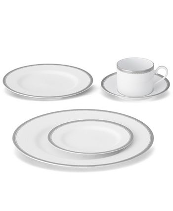 Whiteridge Platinum Set Of 4 Saucers, 6 Noritake Whiteridge Platinum Set Of 4 Saucers, 6 -VilleroyBoch shop