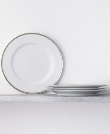 Noritake Whiteridge Platinum Set Of 4 Dinner Plates, 10-1/2 4 Noritake Whiteridge Platinum Set Of 4 Dinner Plates, 10-1/2 - Image 2