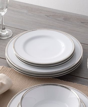 Noritake Whiteridge Platinum Set Of 4 Dinner Plates, 10-1/2 8 Noritake Whiteridge Platinum Set Of 4 Dinner Plates, 10-1/2 - Image 6