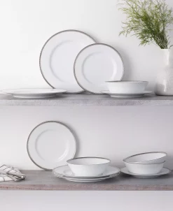 Noritake Whiteridge Platinum Set Of 4 Dinner Plates, 10-1/2 19 Noritake Whiteridge Platinum Set Of 4 Dinner Plates, 10-1/2 -VilleroyBoch shop 22934567 fpx