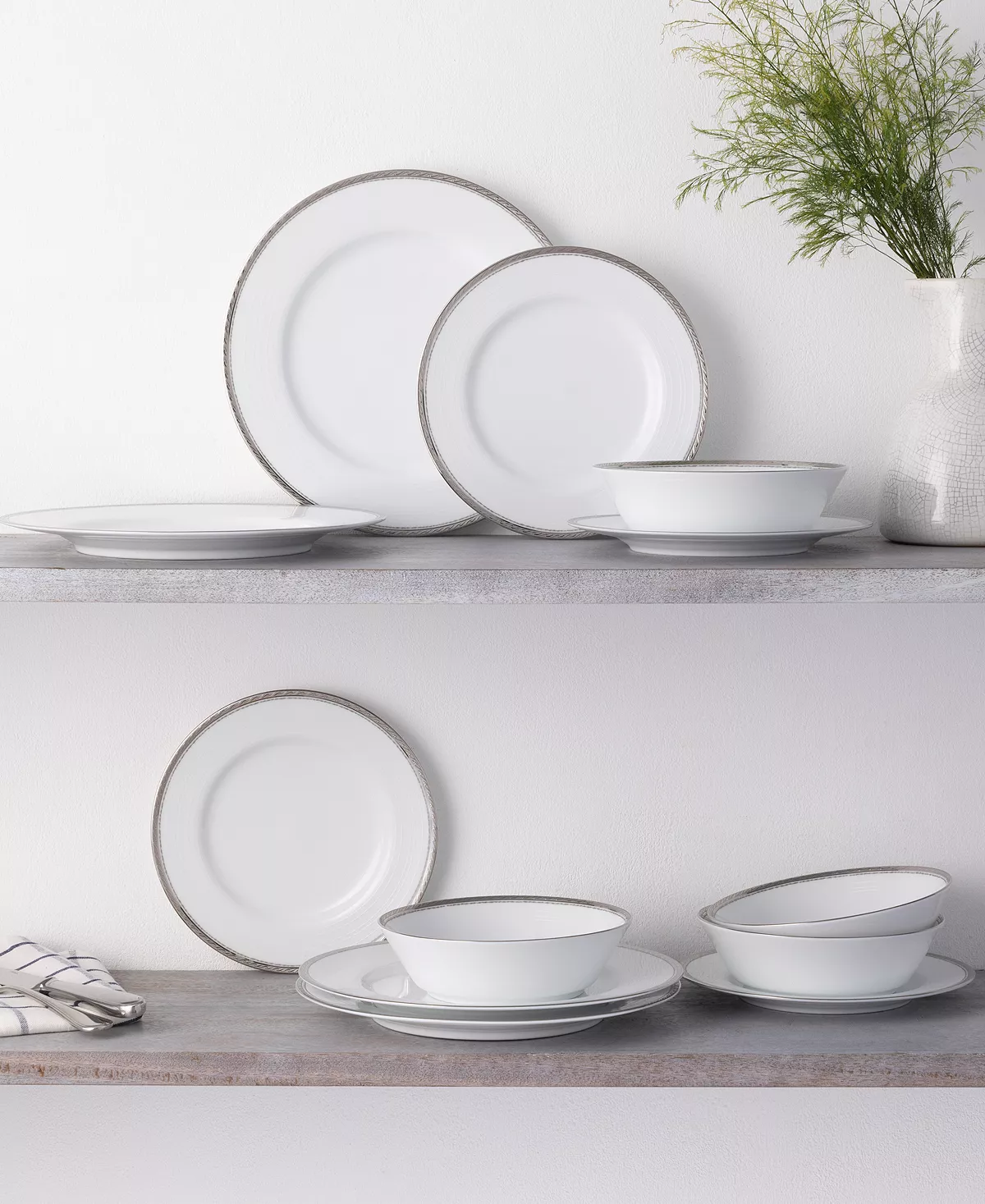 Noritake Whiteridge Platinum Set Of 4 Dinner Plates, 10-1/2 11 Noritake Whiteridge Platinum Set Of 4 Dinner Plates, 10-1/2 - Image 9
