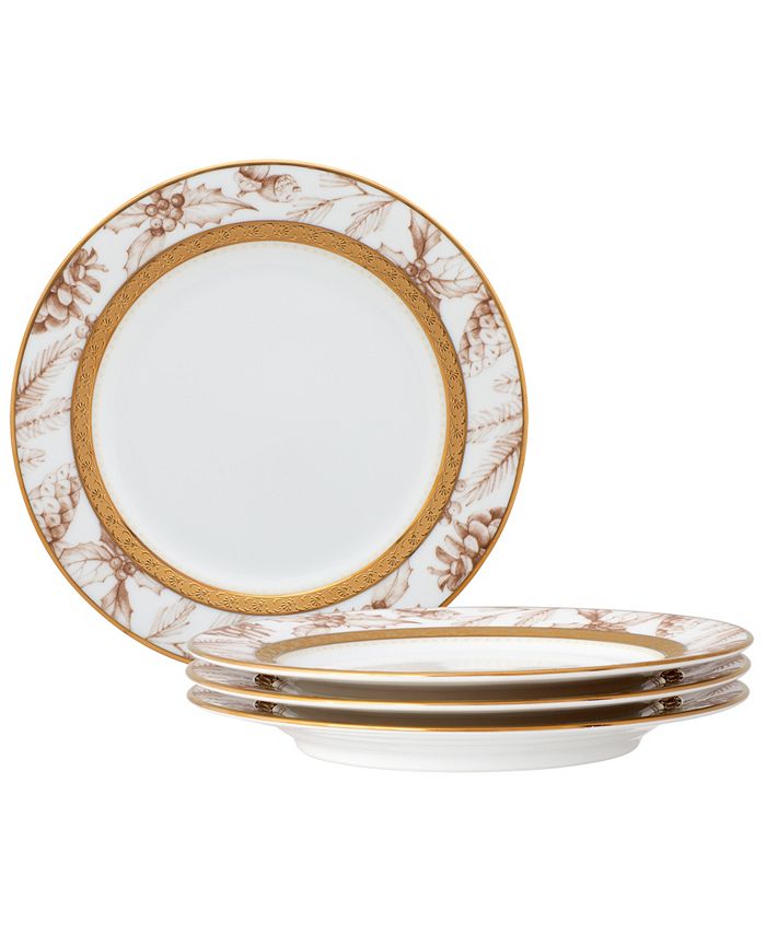 Charlotta Gold Set Of 4 Holiday Harvest Appetizer Plates, 6-1/4 Noritake Charlotta Gold Set Of 4 Holiday Harvest Appetizer Plates, 6-1/4 -VilleroyBoch shop