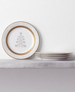 Noritake Charlotta Gold Set Of 4 Holiday Tree Appetizer Plates, 6-1/4 -VilleroyBoch shop 22935835 fpx