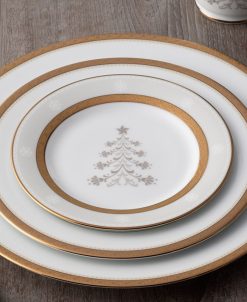 Noritake Charlotta Gold Set Of 4 Holiday Tree Appetizer Plates, 6-1/4 -VilleroyBoch shop 22935837 fpx