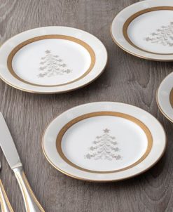 Noritake Charlotta Gold Set Of 4 Holiday Tree Appetizer Plates, 6-1/4 -VilleroyBoch shop 22935841 fpx