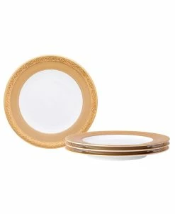 Noritake Summit Gold Set Of 4 Bread Butter And Appetizer Plates, Service For 4