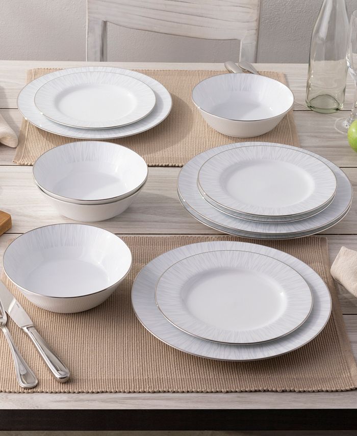 Glacier Platinum 12 Piece Set, Service For 4 Noritake Glacier Platinum 12 Piece Set, Service For 4 -VilleroyBoch shop