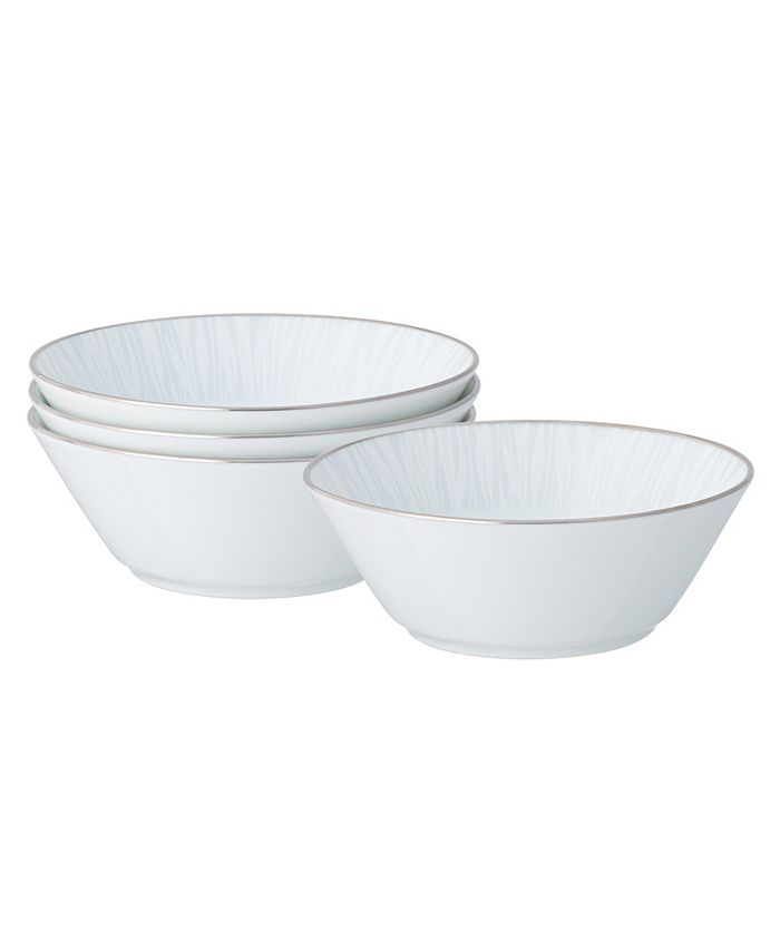 Noritake Glacier Platinum Set Of 4 Fruit Bowls, Service For 4 3 Noritake Glacier Platinum Set Of 4 Fruit Bowls, Service For 4
