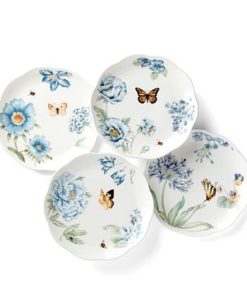 Lenox Set Of 4 Butterfly Meadow Blue Assorted Dessert Plates -VilleroyBoch shop 23186692 fpx