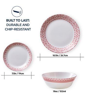 Expressions Graphic Stitch 12-Piece Dinnerware Set Corelle Expressions Graphic Stitch 12-Piece Dinnerware Set -VilleroyBoch shop
