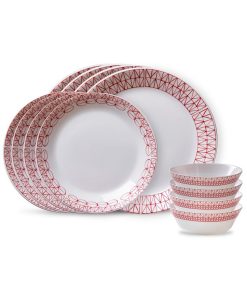 Corelle Expressions Graphic Stitch 12-Piece Dinnerware Set