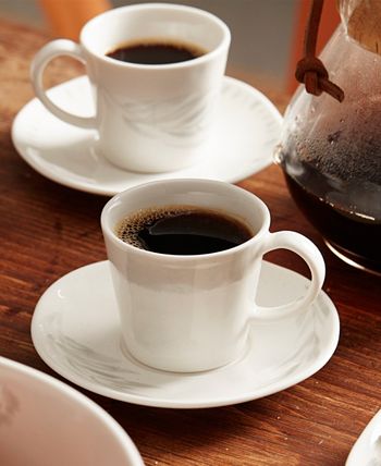 Lenox Oyster Whiteware 8 Piece Espresso Cup And Saucer Set, Service For 4 8 Lenox Oyster Whiteware 8 Piece Espresso Cup And Saucer Set, Service For 4 - Image 6