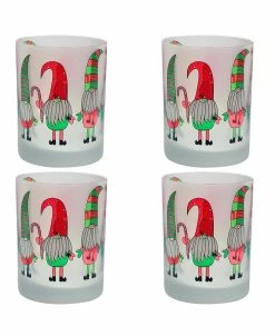 Culver Hristmas Gnomes Double Old Fashioned 4 Piece Glass Set, 14 Oz