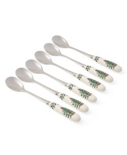 Spode Christmas Tree Teaspoons, Set Of 6, Service For 6