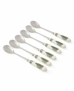 Spode Christmas Tree Teaspoons, Set Of 6, Service For 6