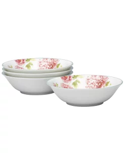 Noritake Peony Pageant Set Of 4 Cereal Bowls15-1/2 Oz.
