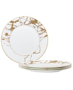 Noritake Raptures Gold Set Of 4 Dinner Plates, Service For 4