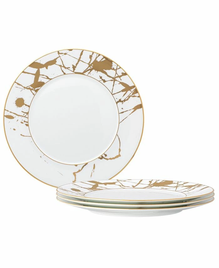 Noritake Raptures Gold Set Of 4 Dinner Plates, Service For 4